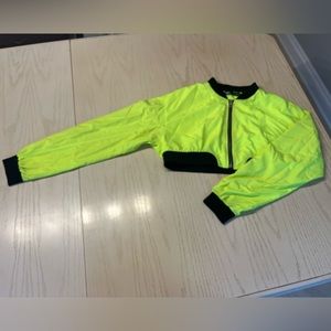 Zara Neon Yellow Cropped Jacket